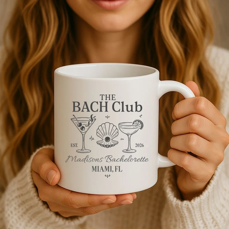 THE BACH Club Custom Bachelorette Coffee Mug - Front 2