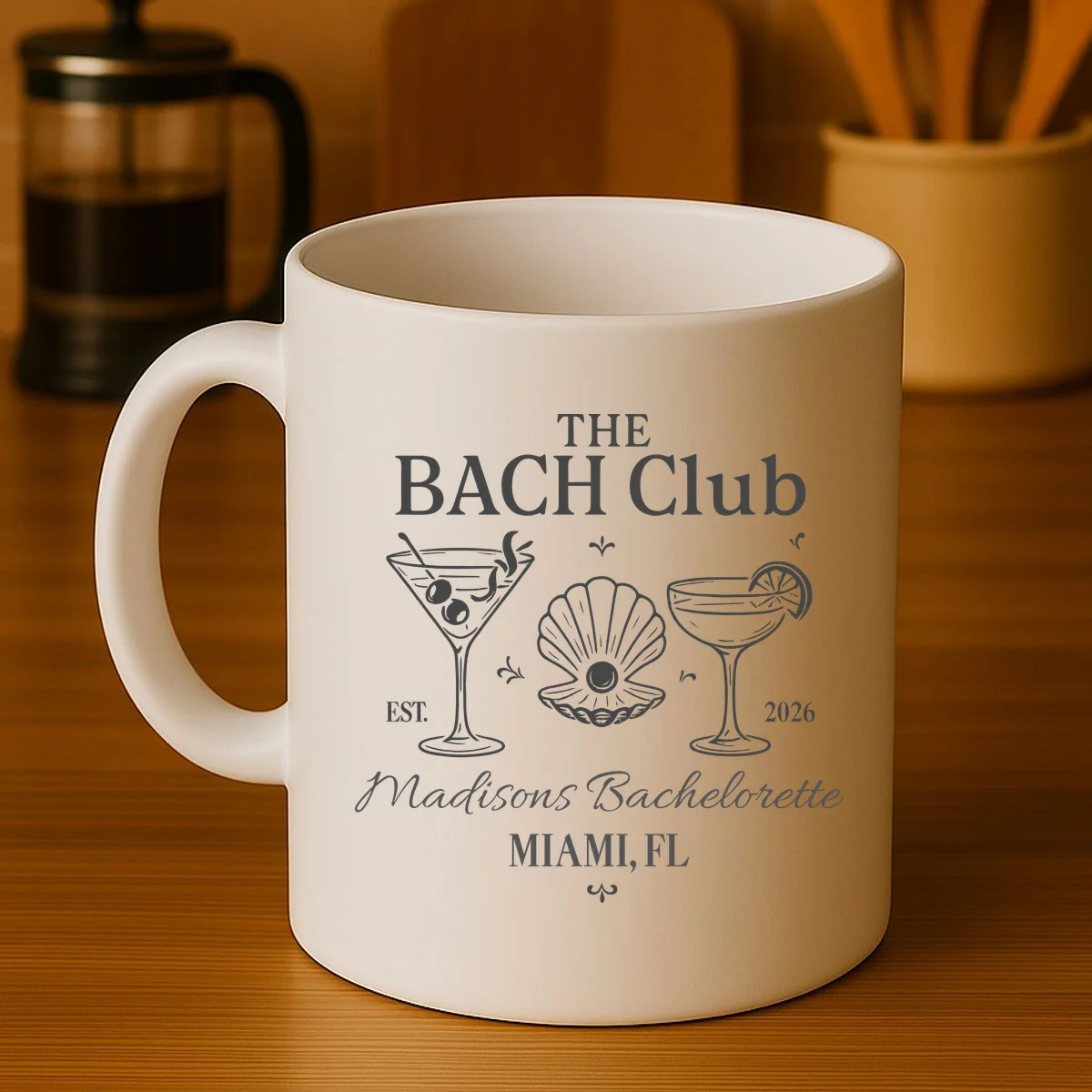 THE BACH Club Custom Bachelorette Coffee Mug - Front 3