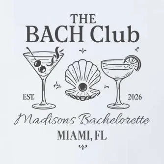 THE BACH Club Custom Bachelorette Men's Polo - Front - Close-up