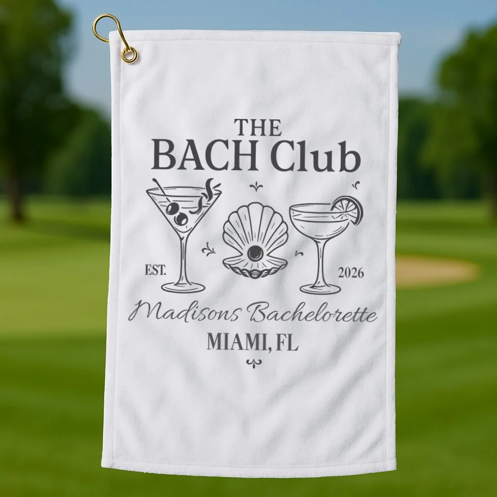 THE BACH Club Custom Bachelorette Golf Towel - Front 1