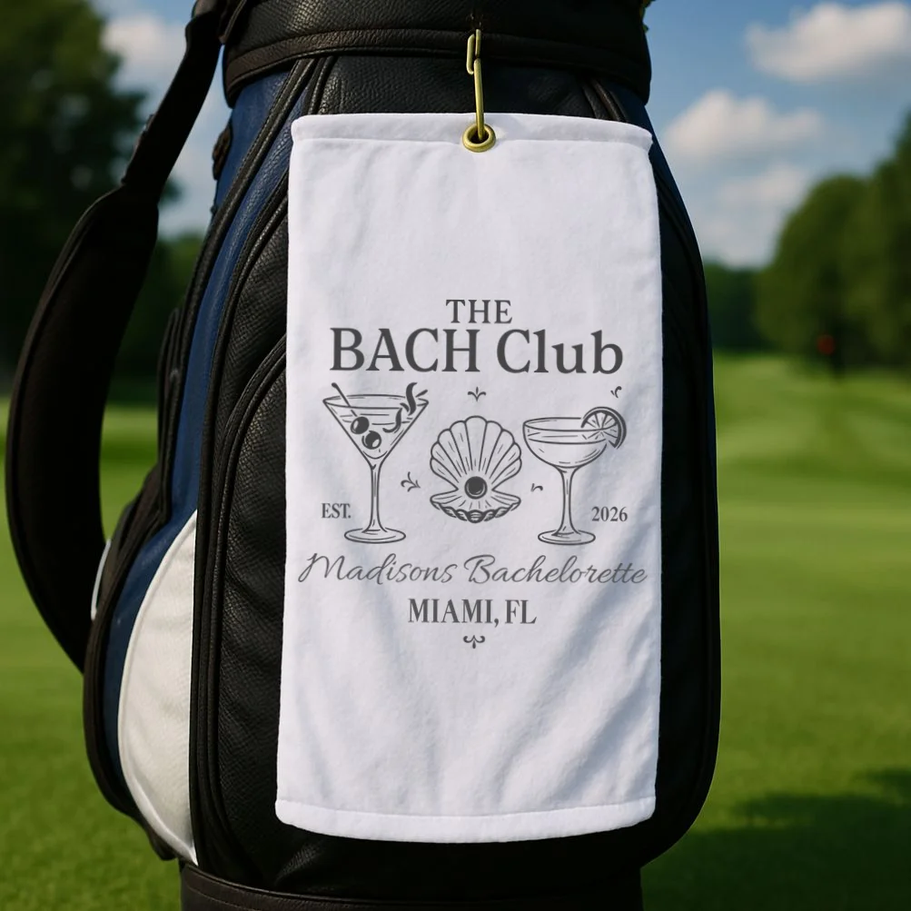 THE BACH Club Custom Bachelorette Golf Towel - Front 2
