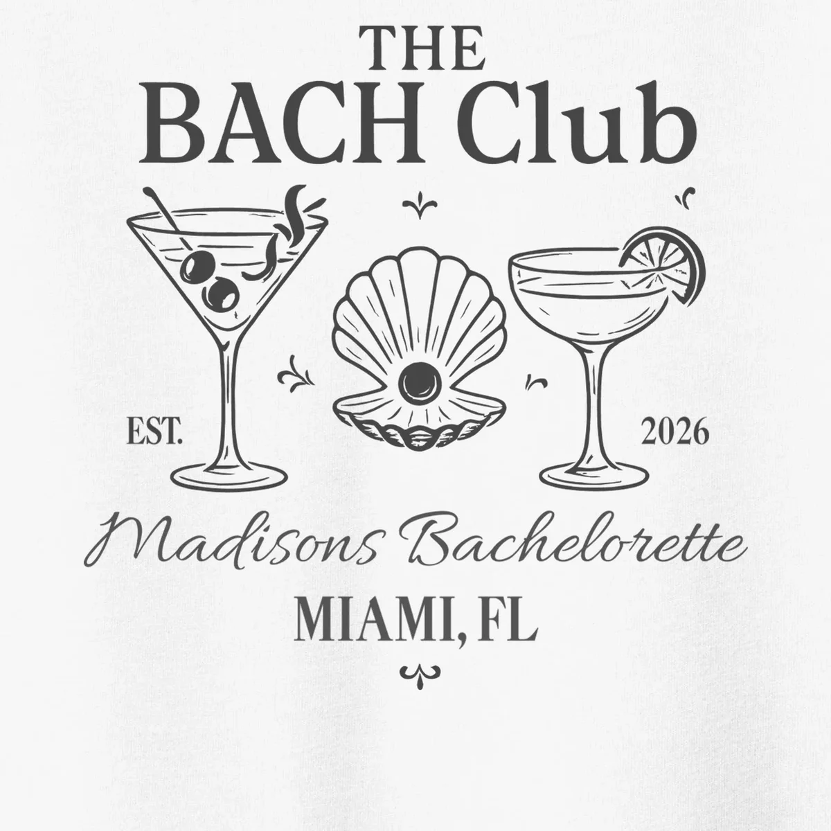 THE BACH Club Custom Bachelorette Toddler T-Shirt - Front - Close-up