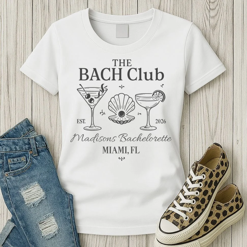THE BACH Club Custom Bachelorette Women's T-Shirt - Front 2