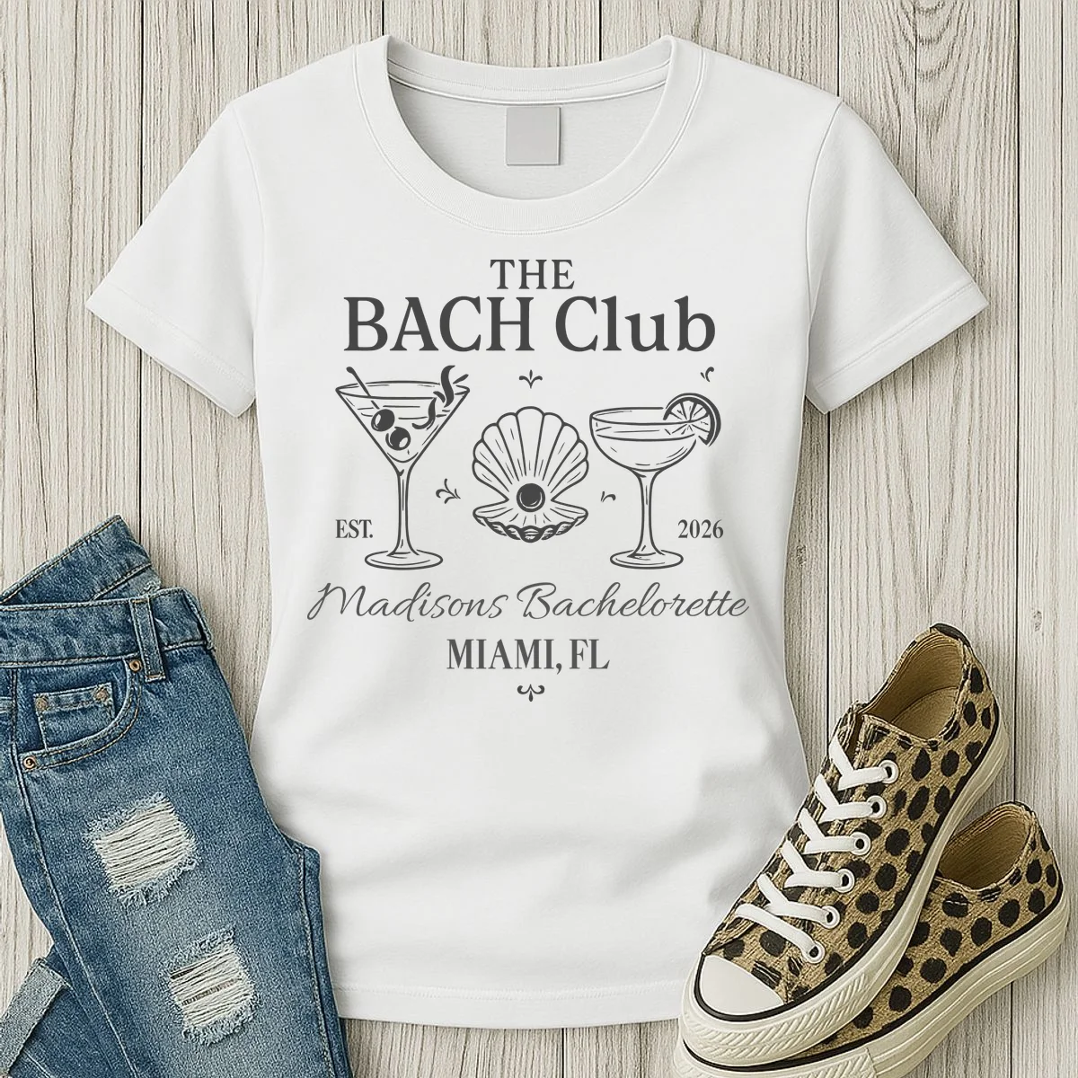 THE BACH Club Custom Bachelorette Women's T-Shirt - Front 2