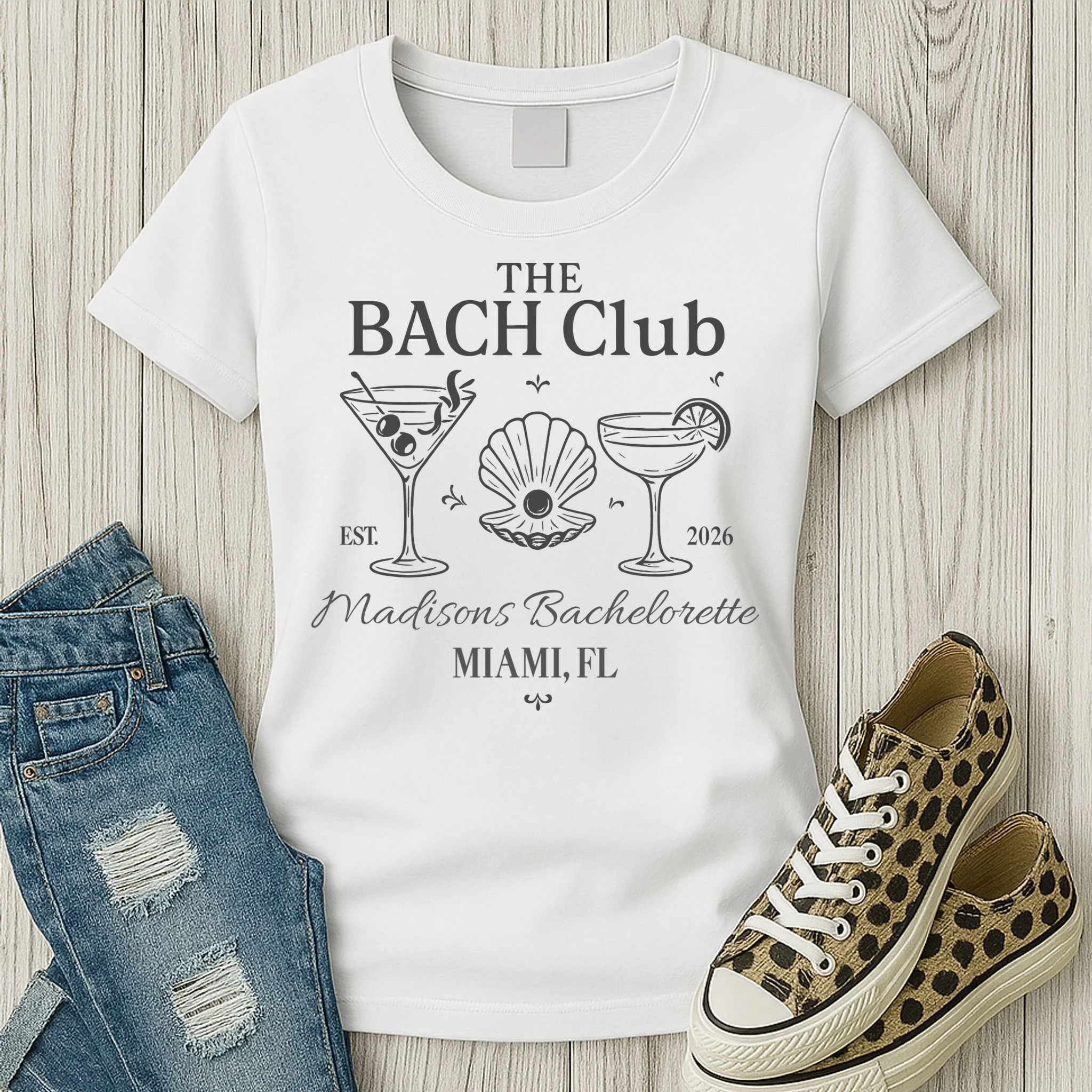 THE BACH Club Custom Bachelorette Women's T-Shirt - Front 2