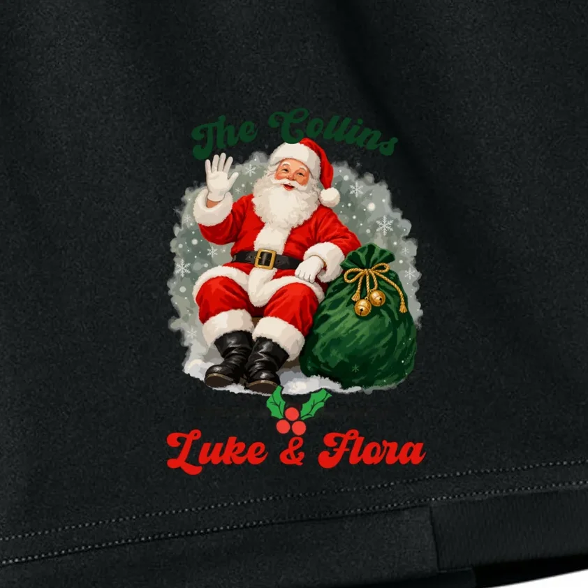 Personalized The Cool Santa Claus | Funny Christmas Santa Custom Name Kids Shorts - Front - Close-up