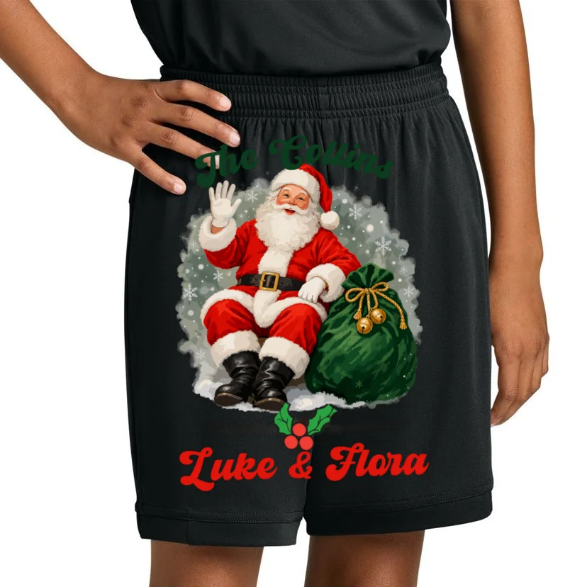 Personalized The Cool Santa Claus | Funny Christmas Santa Custom Name Kids Shorts - Front 1