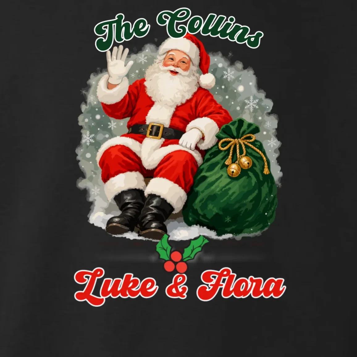Personalized The Cool Santa Claus | Funny Christmas Santa Custom Name Toddler Hoodie - Front - Close-up