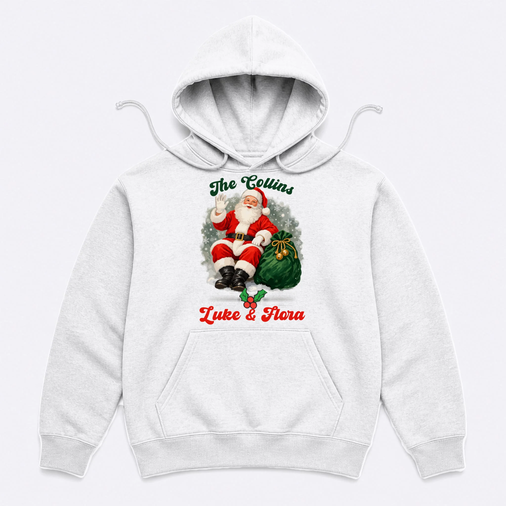 Personalized The Cool Santa Claus | Funny Christmas Santa Custom Name Men's Hoodie - Front