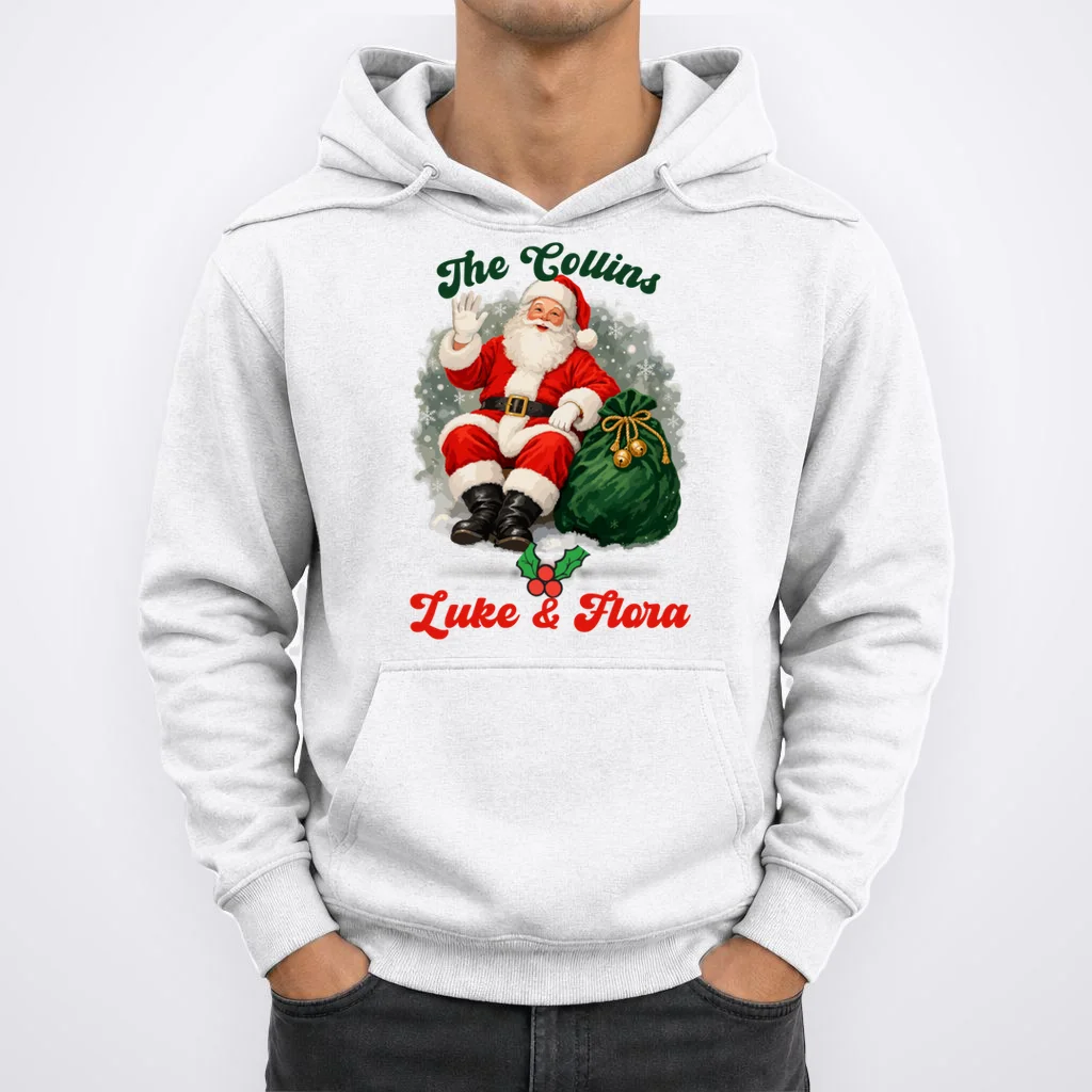 Personalized The Cool Santa Claus | Funny Christmas Santa Custom Name Men's Hoodie - Front 1
