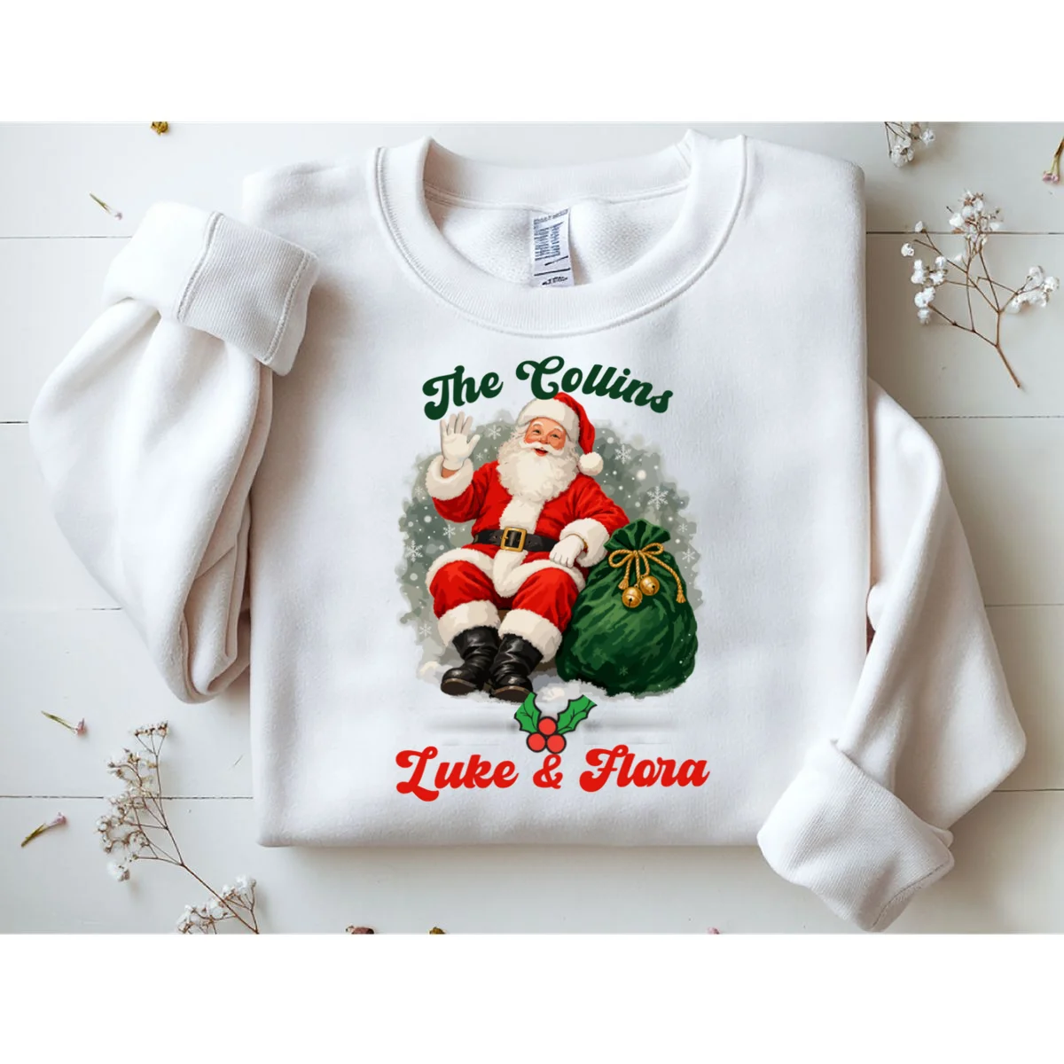 Personalized The Cool Santa Claus | Funny Christmas Santa Custom Name Men's Sweatshirt - Front 1