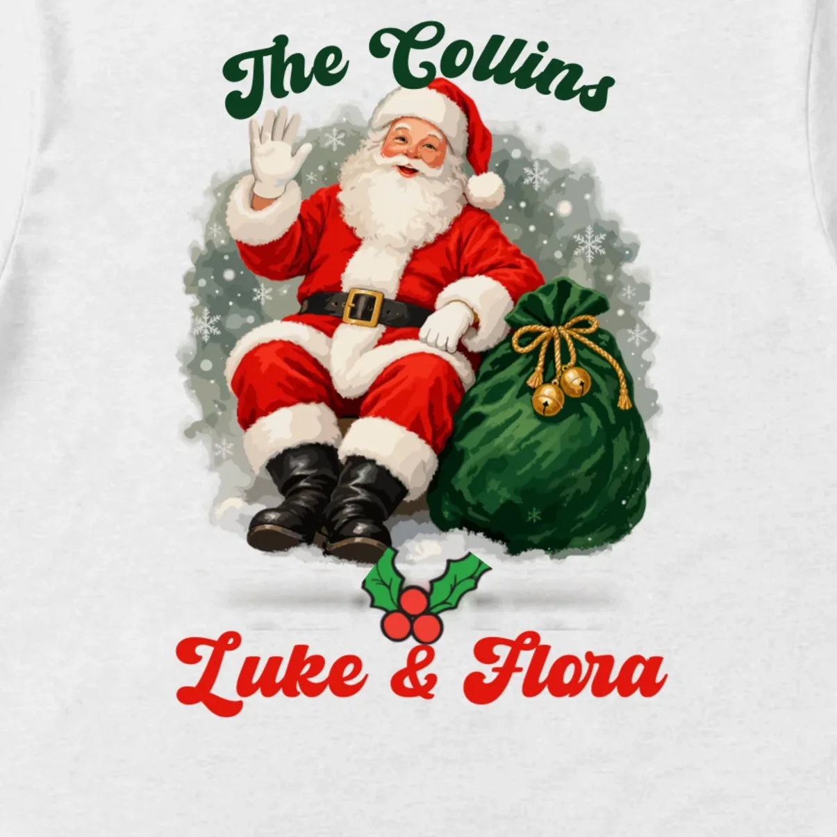 Personalized The Cool Santa Claus | Funny Christmas Santa Custom Name Men's T-Shirt - Front - Close-up