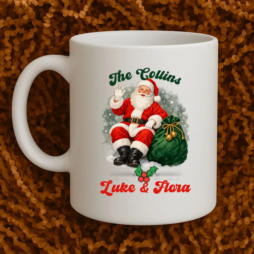 Personalized The Cool Santa Claus | Funny Christmas Santa Custom Name Mug - Front 1