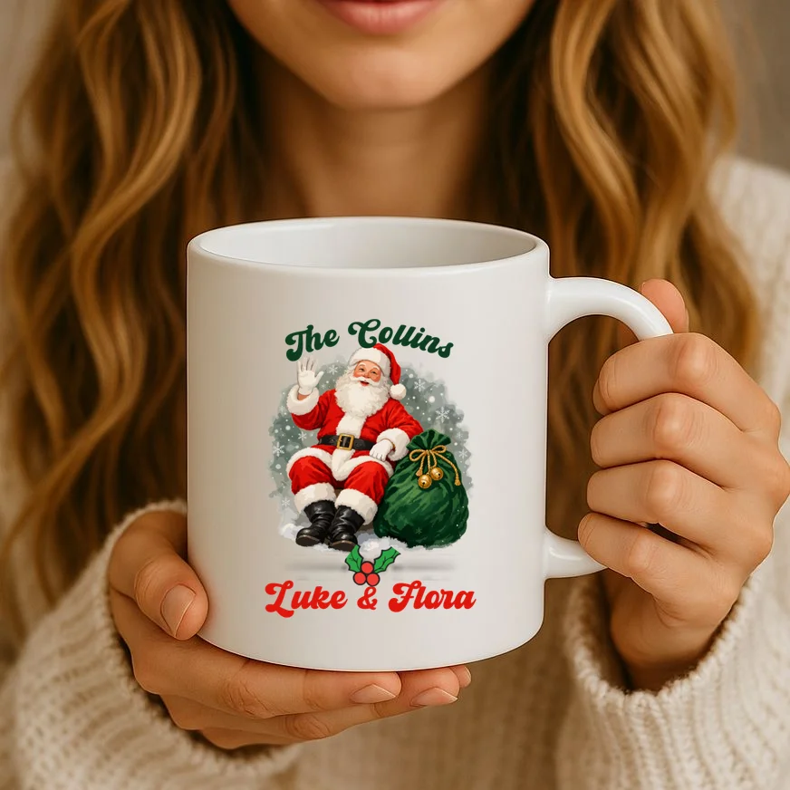 Personalized The Cool Santa Claus | Funny Christmas Santa Custom Name Mug - Front 2