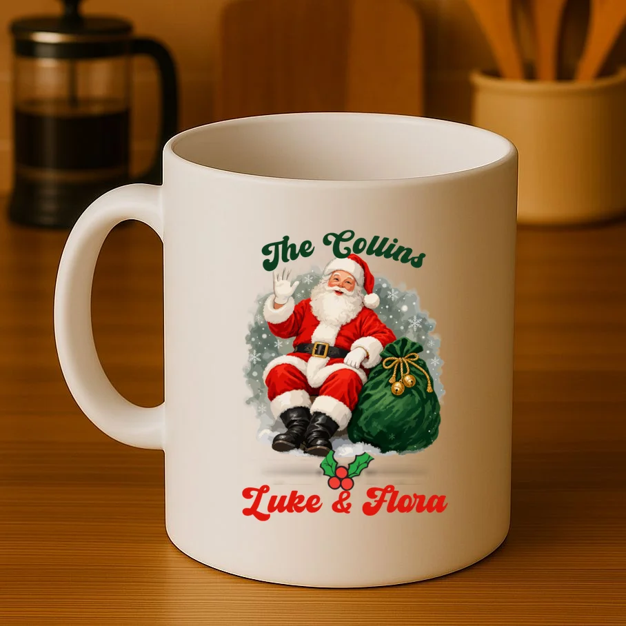 Personalized The Cool Santa Claus | Funny Christmas Santa Custom Name Mug - Front 3