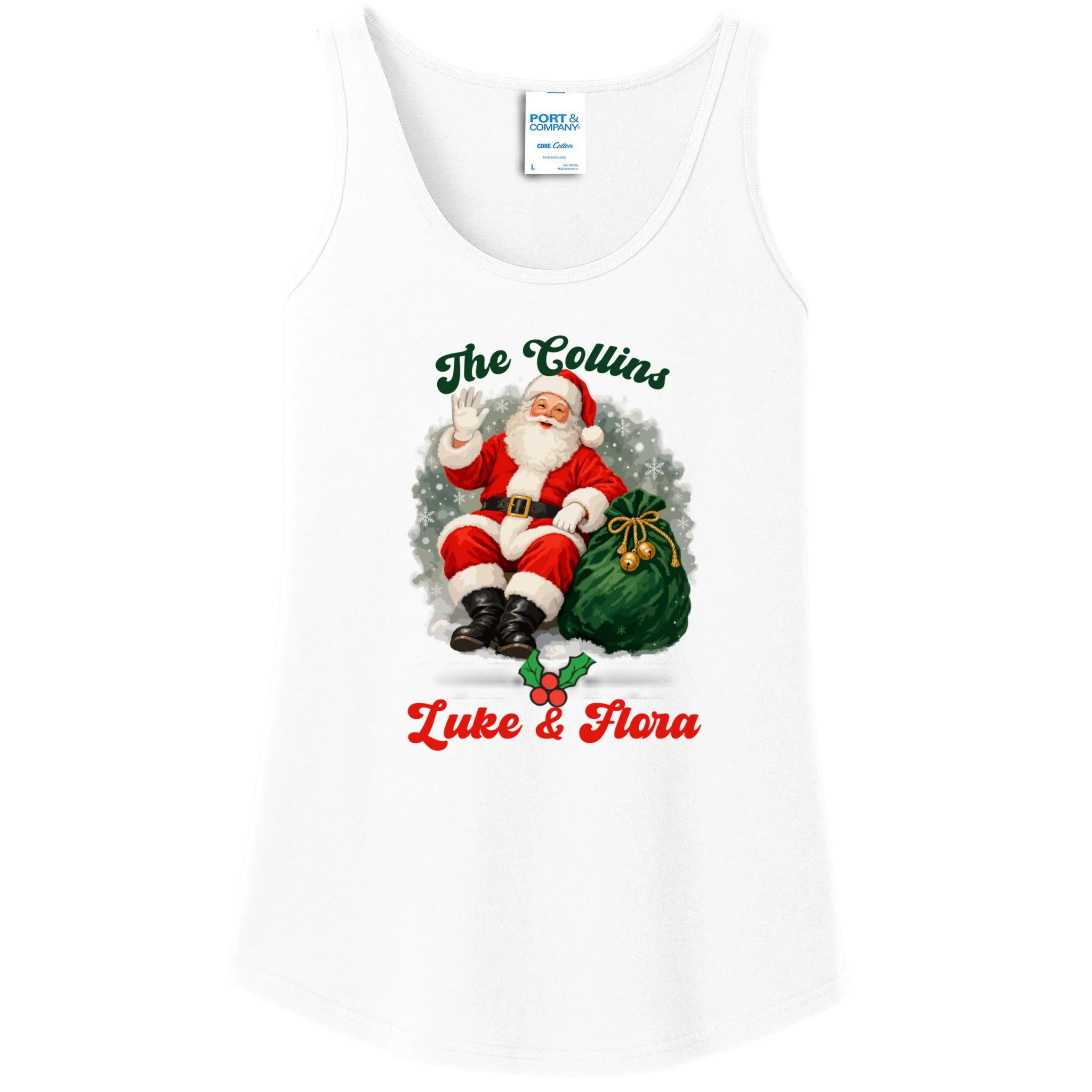 Personalized The Cool Santa Claus | Funny Christmas Santa Custom Name Women's Tank Top - Front