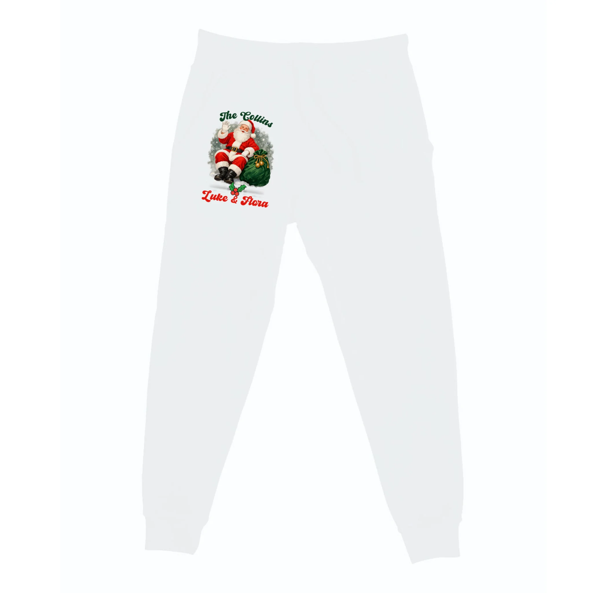 Personalized The Cool Santa Claus | Funny Christmas Santa Custom Name Men's Sweatpants - Front