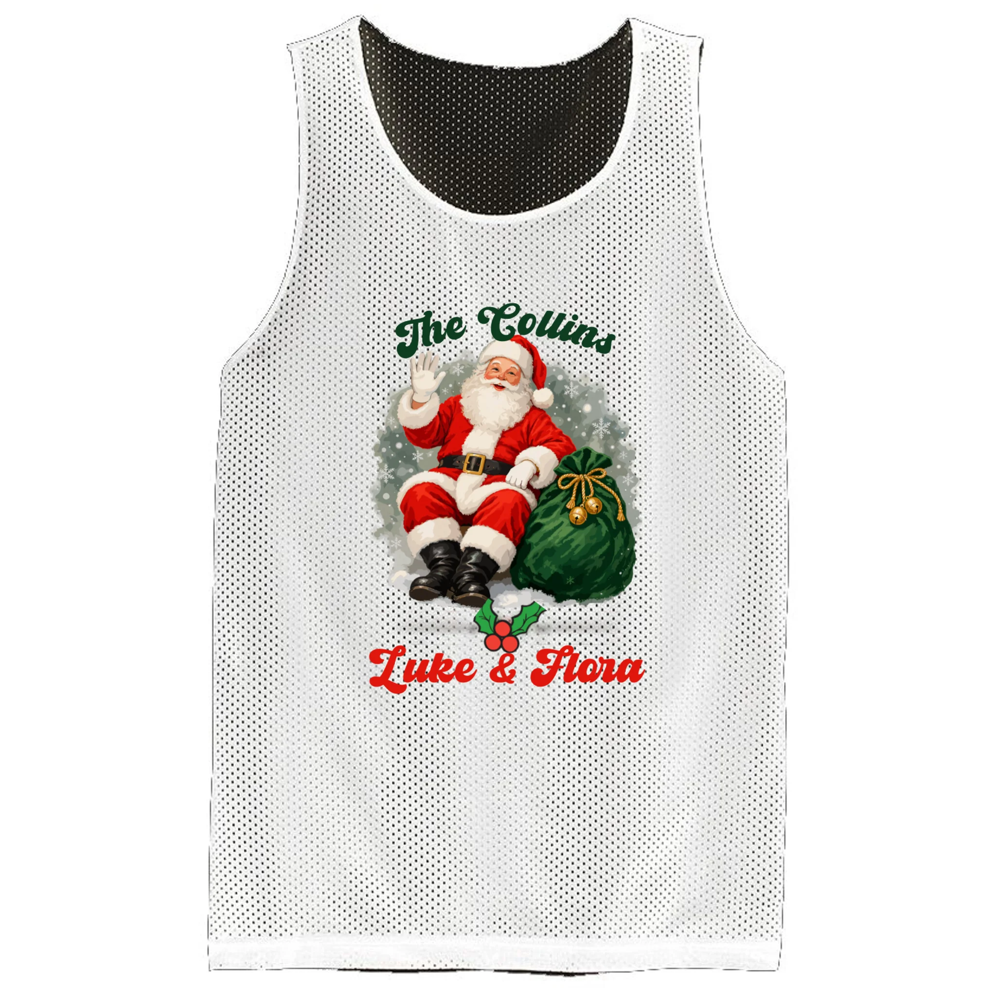 Personalized The Cool Santa Claus | Funny Christmas Santa Custom Name Men's Basketball Jersey - Front