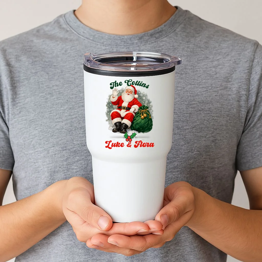 Personalized The Cool Santa Claus | Funny Christmas Santa Custom Name 20oz Tumbler - Front 1