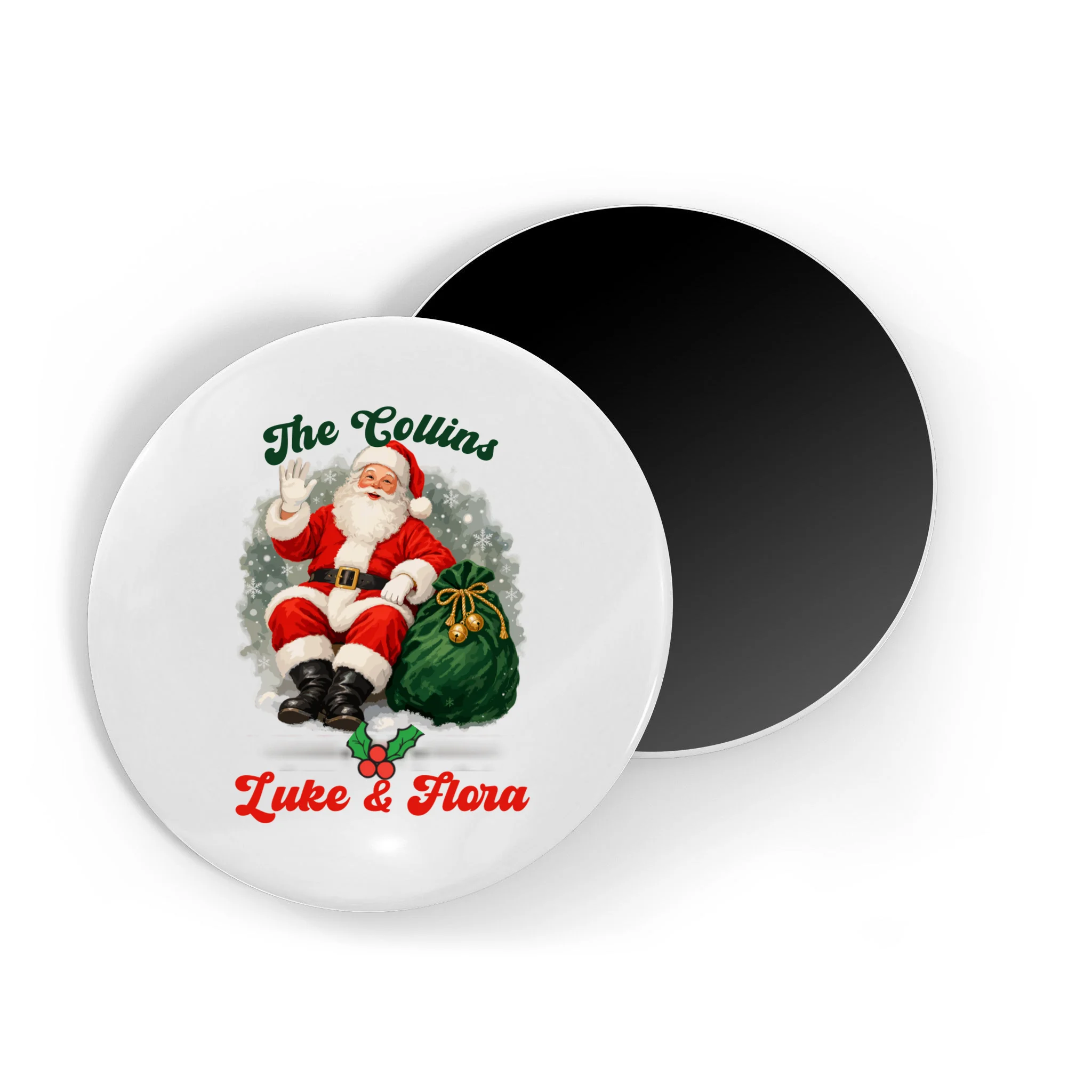 Personalized The Cool Santa Claus | Funny Christmas Santa Custom Name Magnet - Front