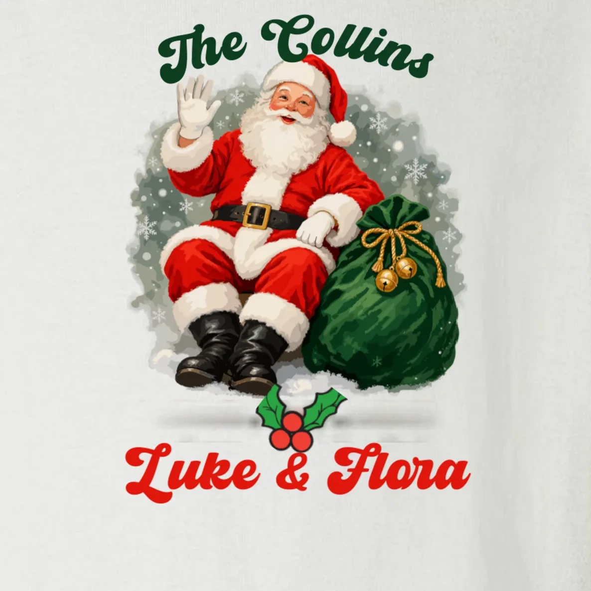Personalized The Cool Santa Claus | Funny Christmas Santa Custom Name Toddler Long Sleeve Shirt - Front - Close-up