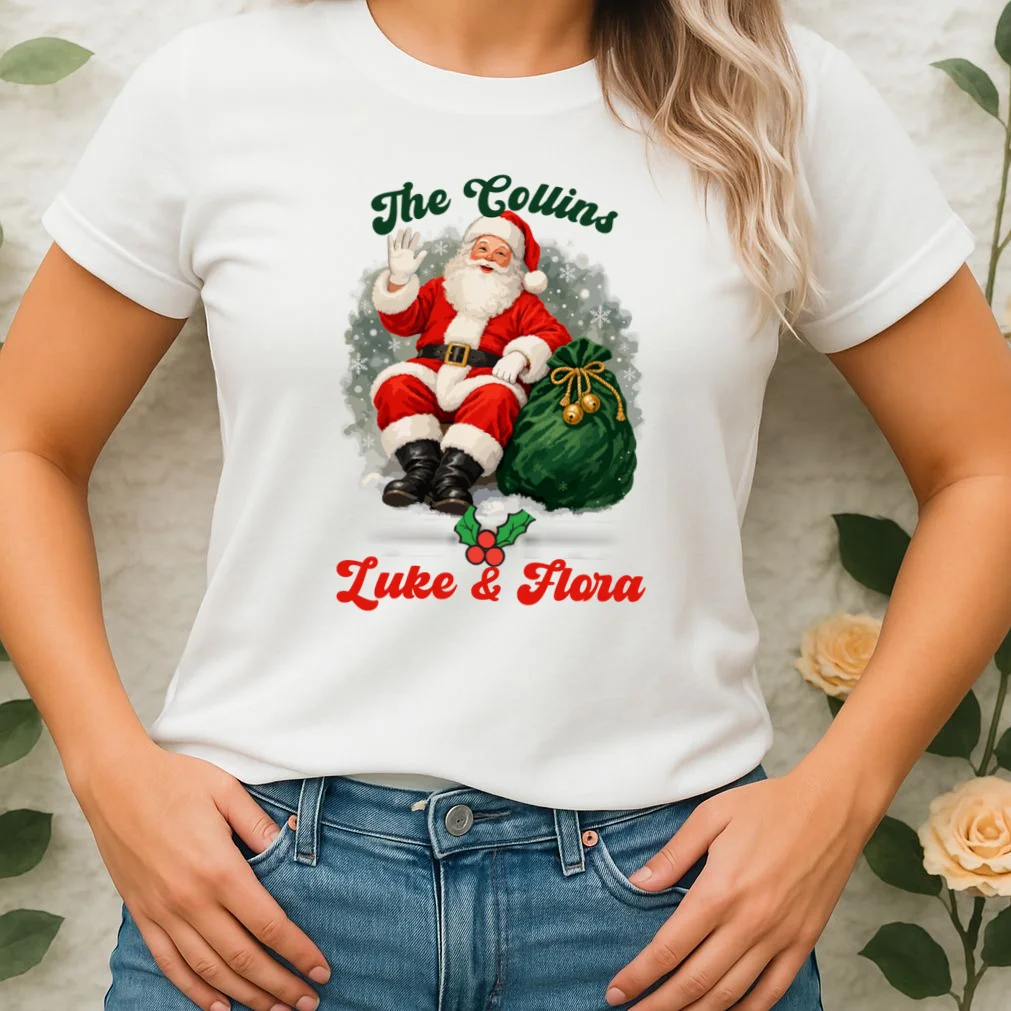 Personalized The Cool Santa Claus | Funny Christmas Santa Custom Name Women's T-Shirt - Front 1