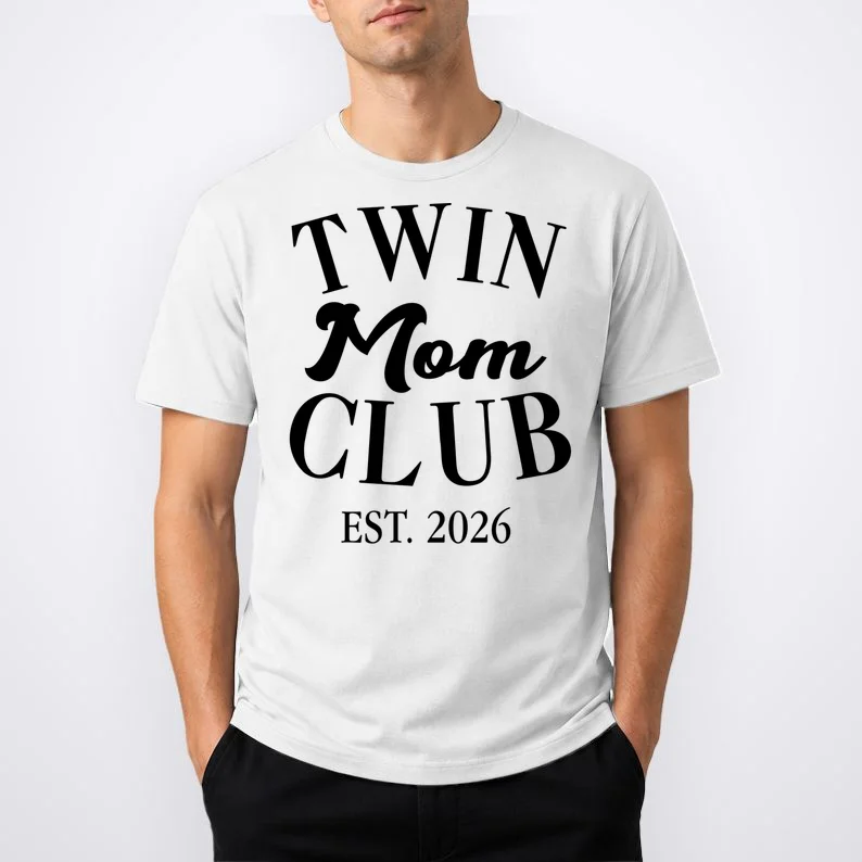 Twin Mom Club – Personalized Twin Motherhood Design Men's T-Shirt - Front 1