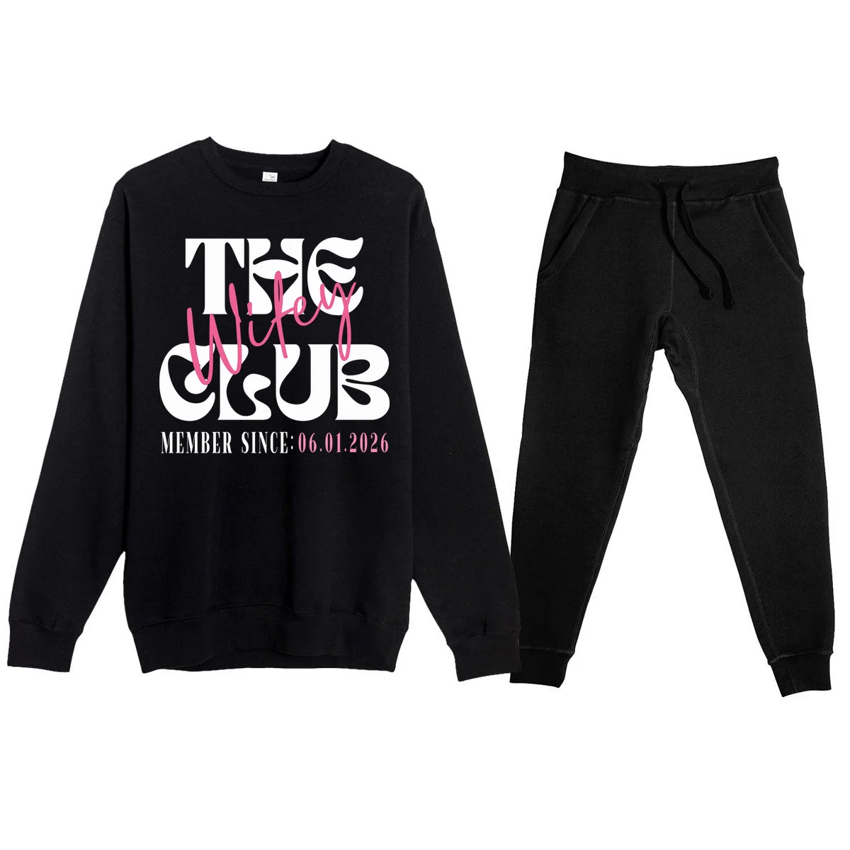 The Wifey Club Customizable Wedding Date Men's Sweatsuit - Front