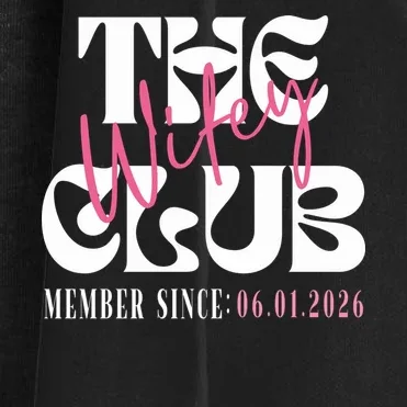 The Wifey Club Customizable Wedding Date Women's Cardigan - Front - Close-up