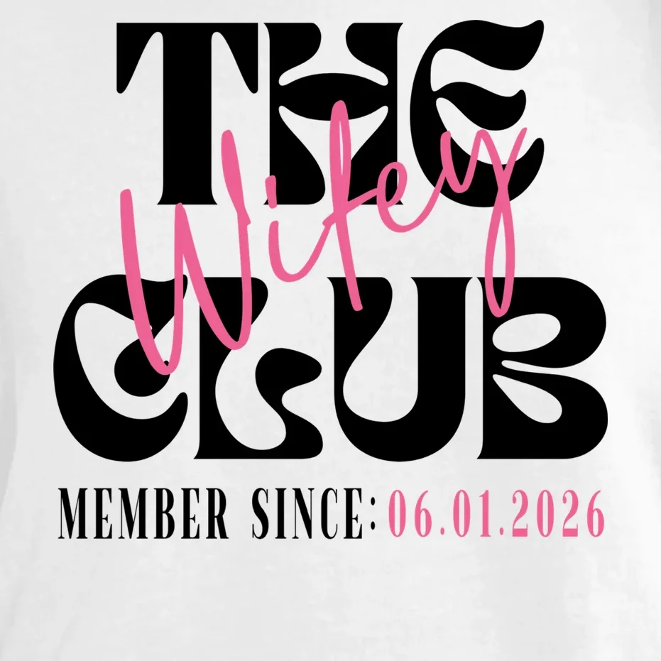 The Wifey Club Customizable Wedding Date Comfort Colors Unisex T-Shirt - Front - Close-up