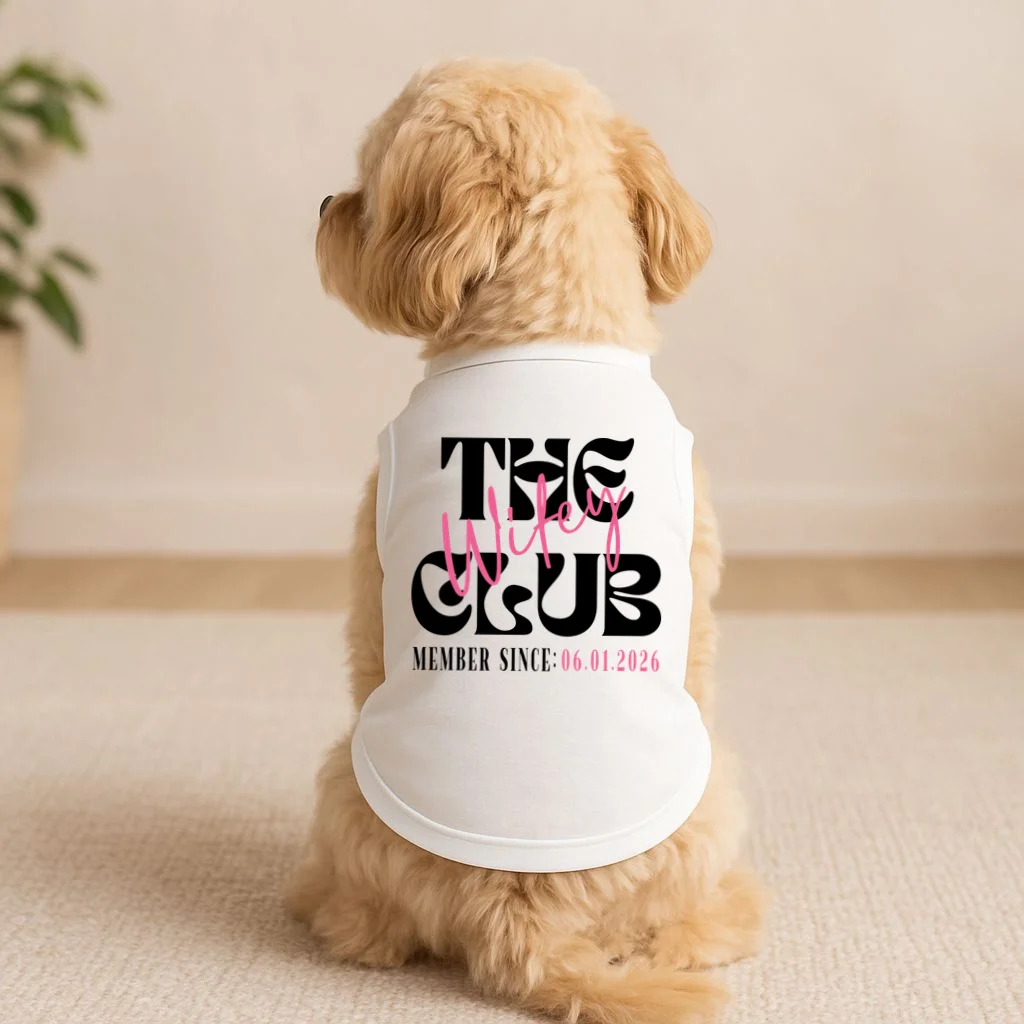 The Wifey Club Customizable Wedding Date Doggie Tank - Front 1