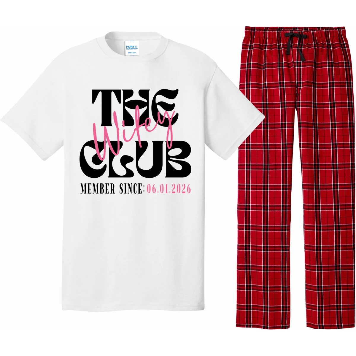 The Wifey Club Customizable Wedding Date Pajama Set - Front