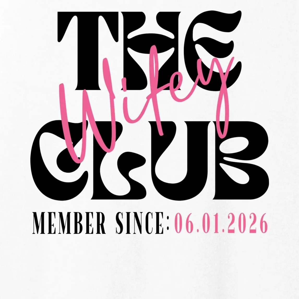 The Wifey Club Customizable Wedding Date Women's Tank Top - Front - Close-up