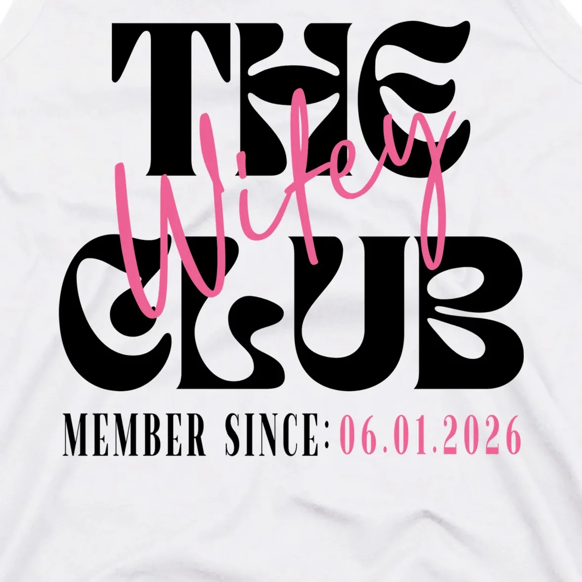 The Wifey Club Customizable Wedding Date Men's Tank Top - Front - Close-up