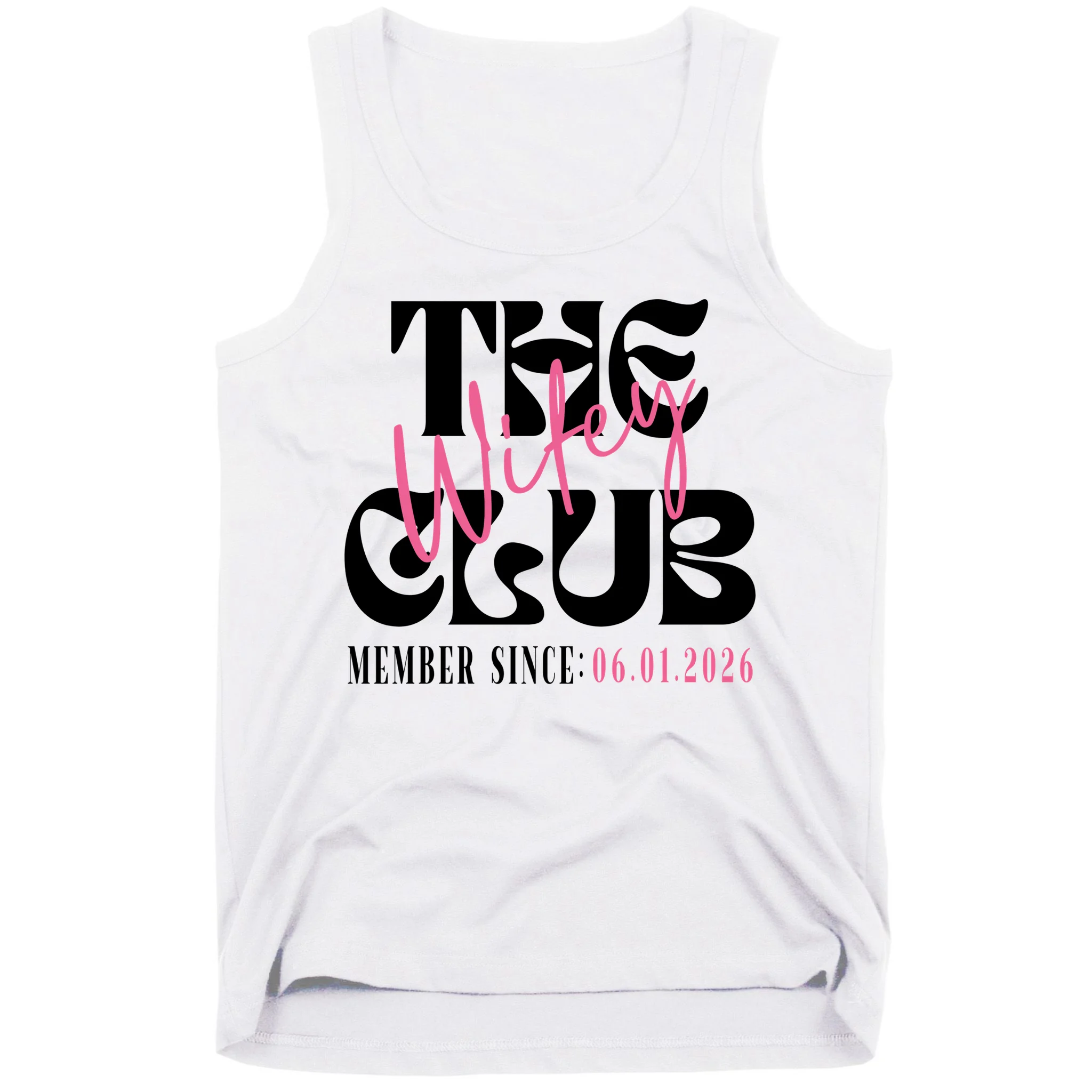 The Wifey Club Customizable Wedding Date Men's Tank Top - Front