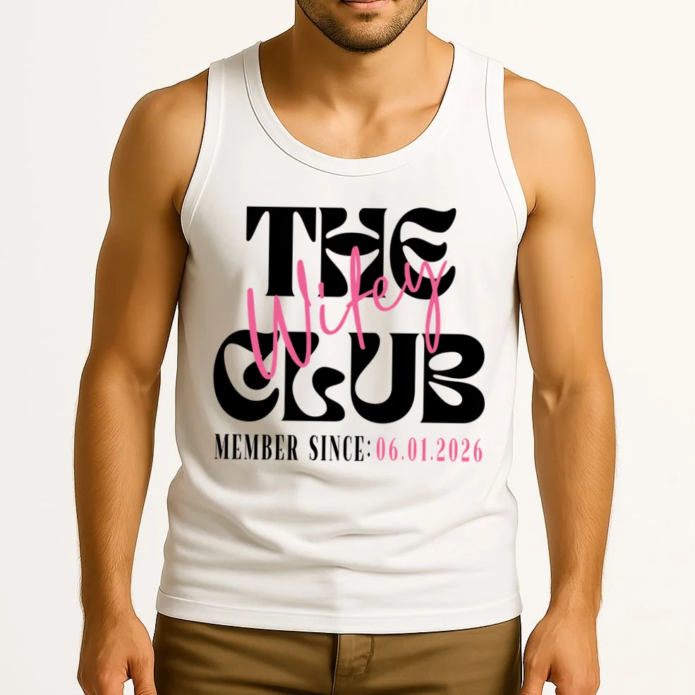The Wifey Club Customizable Wedding Date Tank Top - Front 2
