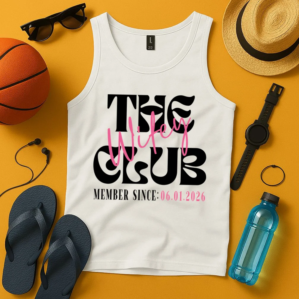 The Wifey Club Customizable Wedding Date Tank Top - Front 3