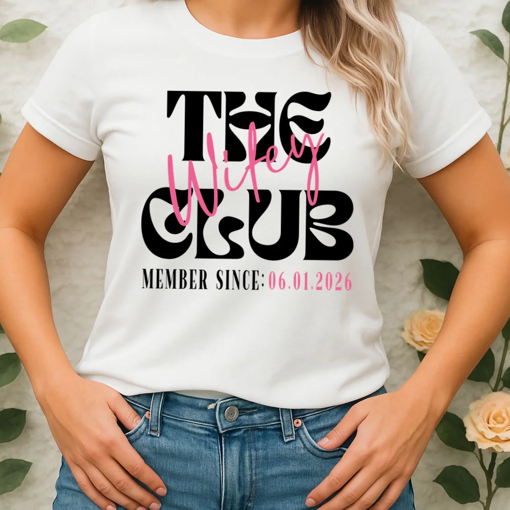 The Wifey Club Customizable Wedding Date Women's T-Shirt - Front 1