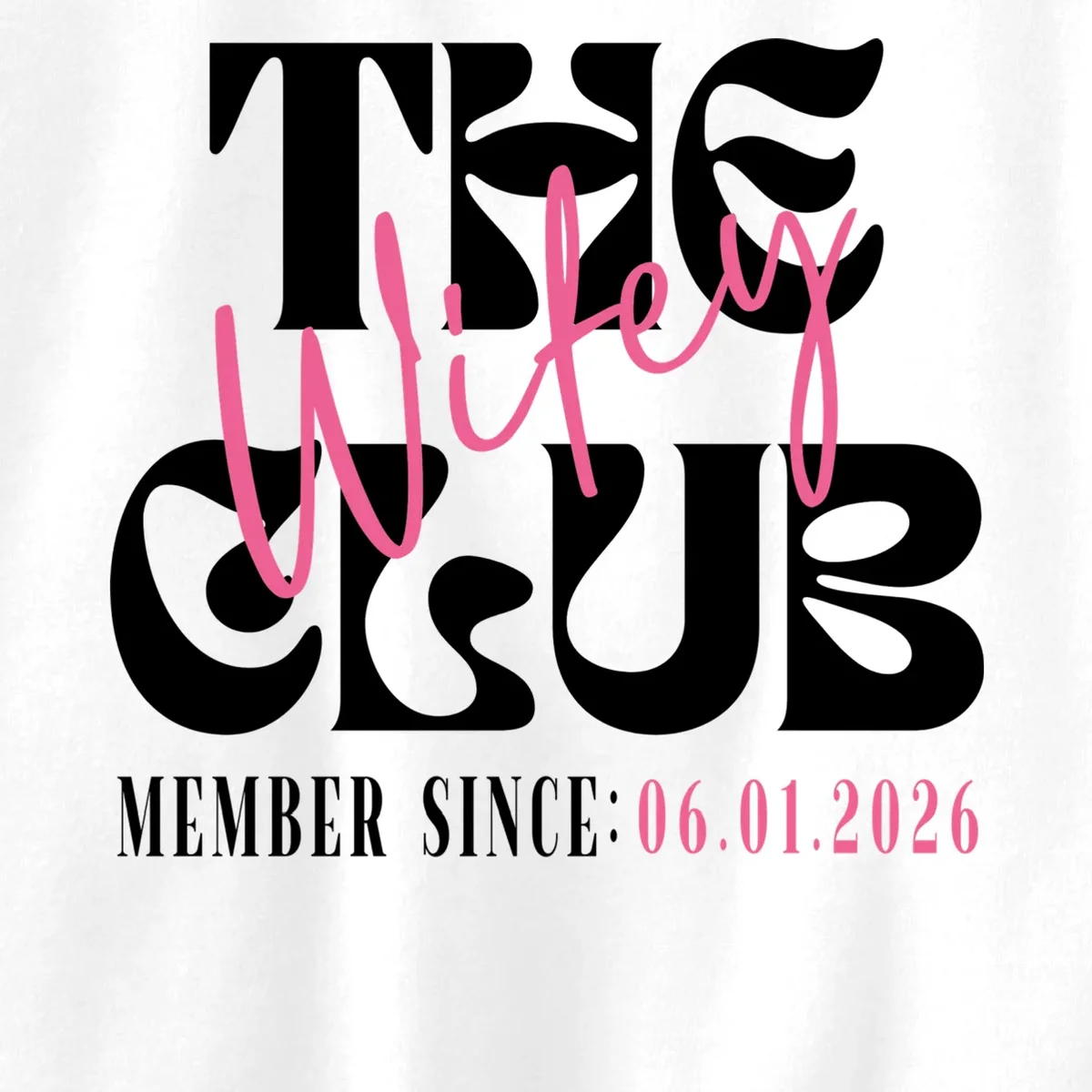 The Wifey Club Customizable Wedding Date Kids Sweatshirt - Front - Close-up