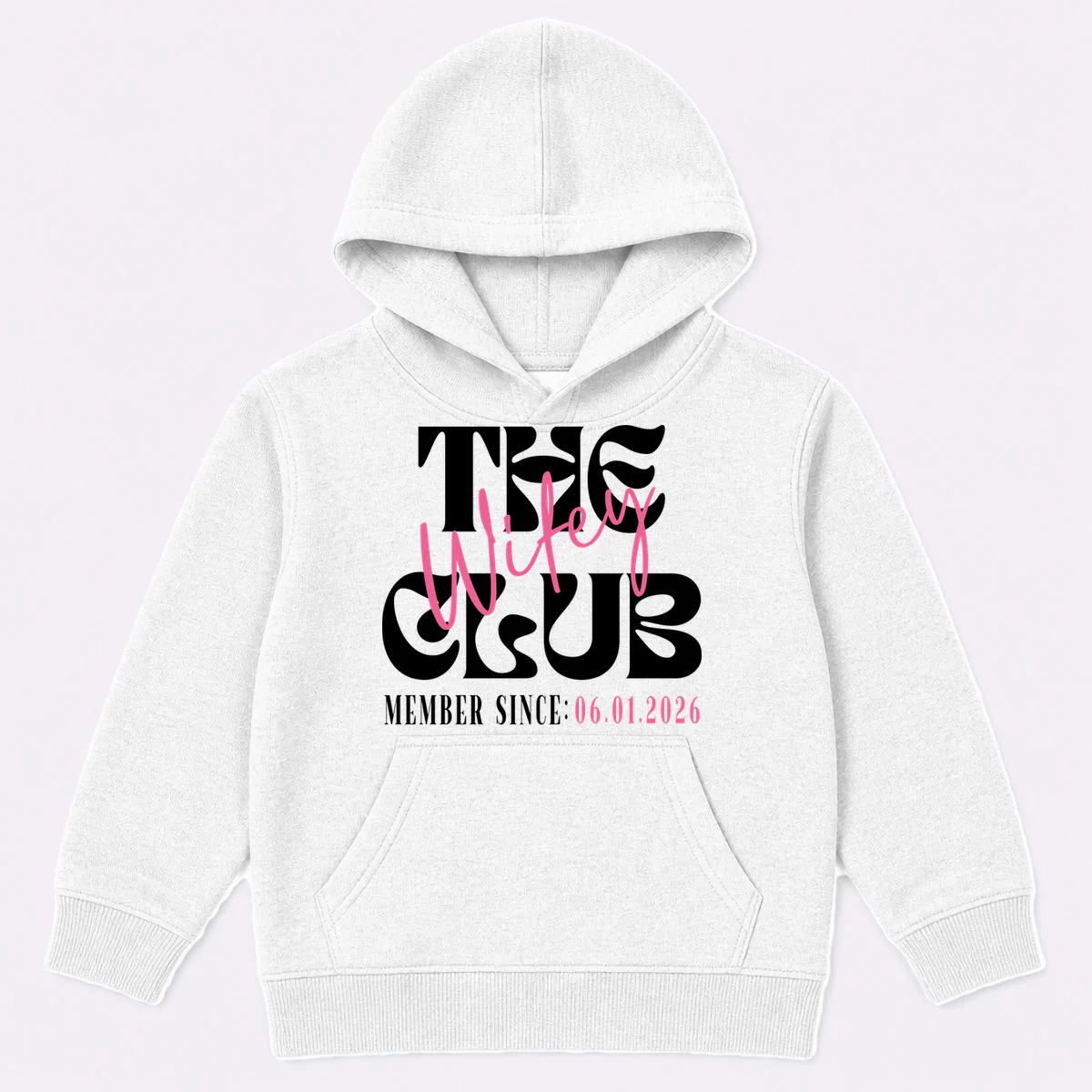 The Wifey Club Customizable Wedding Date Kids Hoodie - Front