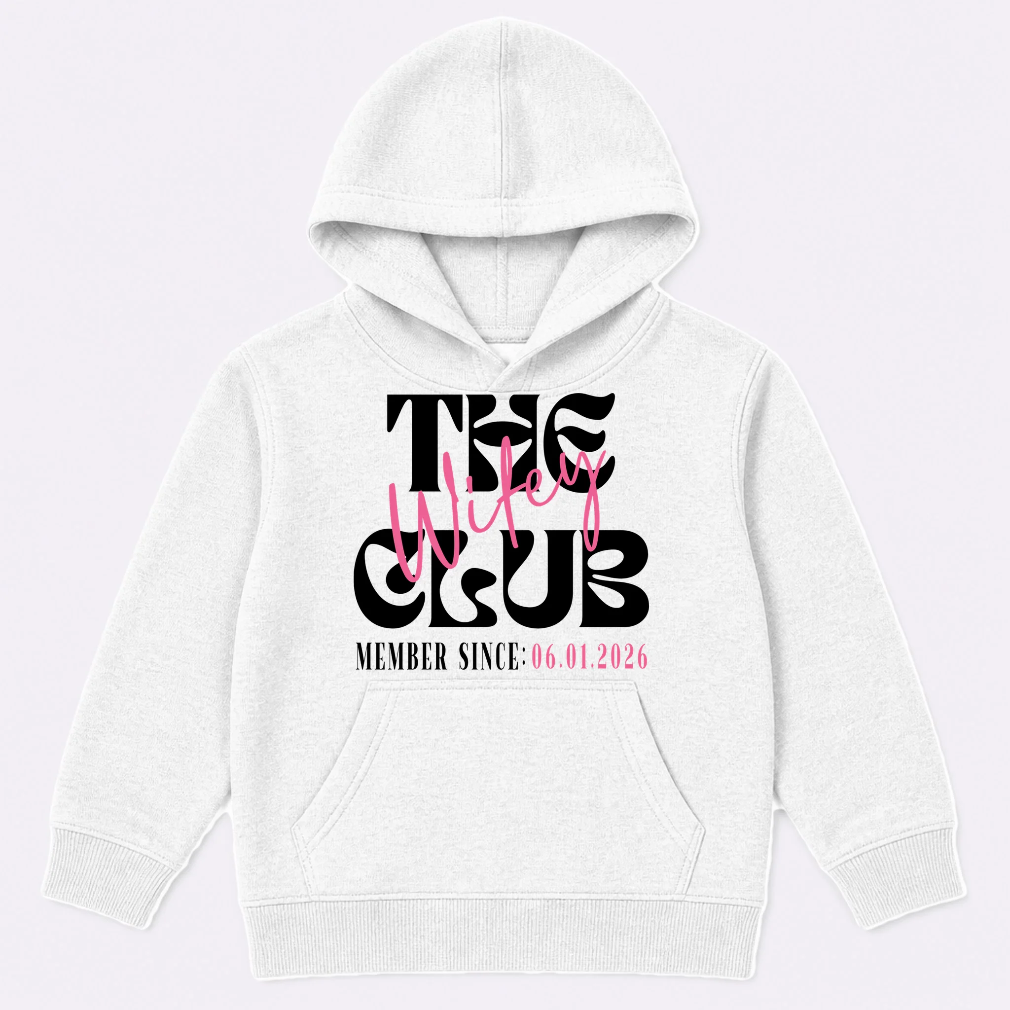 The Wifey Club Customizable Wedding Date Kids Hoodie - Front