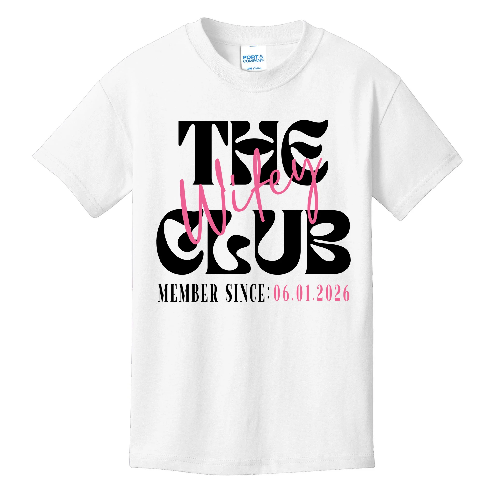 The Wifey Club Customizable Wedding Date Kids T-Shirt Front