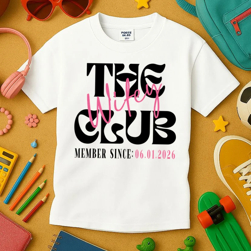 The Wifey Club Customizable Wedding Date Kids T-Shirt - Front 2