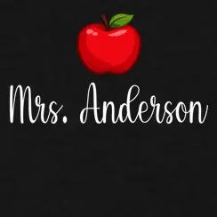 Personalized Teacher Name Apple Hoodie - Front - Close-up