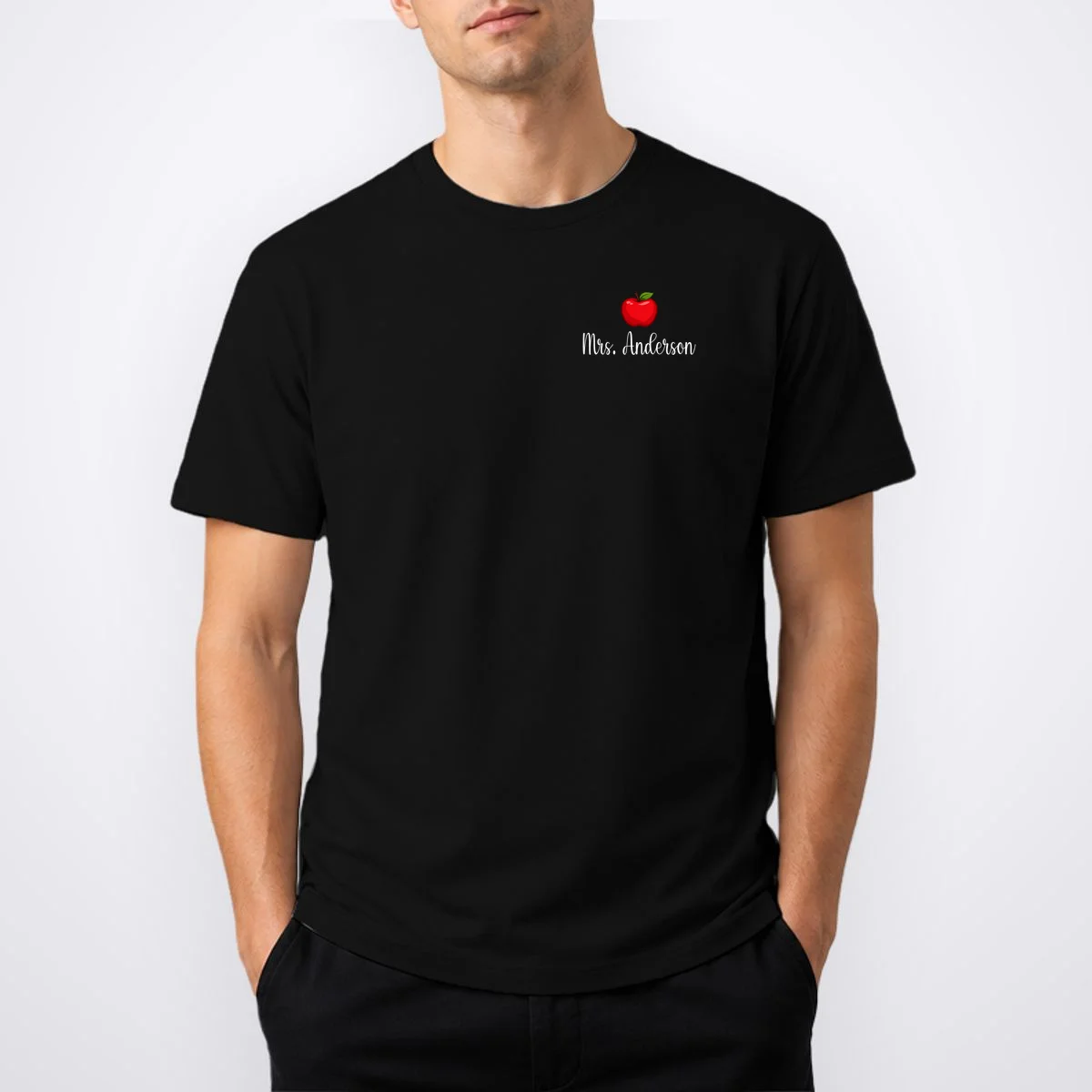 Personalized Teacher Name Apple T-Shirt - Front 1