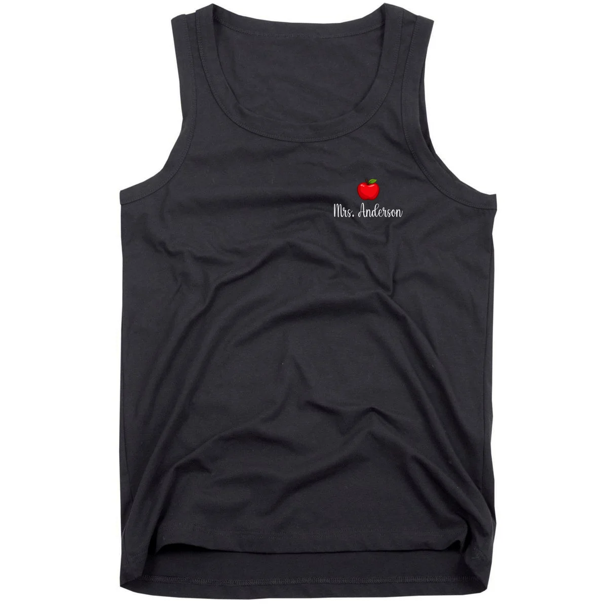 Personalized Teacher Name Apple Tank Top - Front