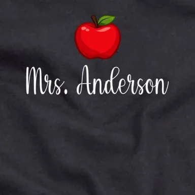 Personalized Teacher Name Apple Tank Top - Front - Close-up