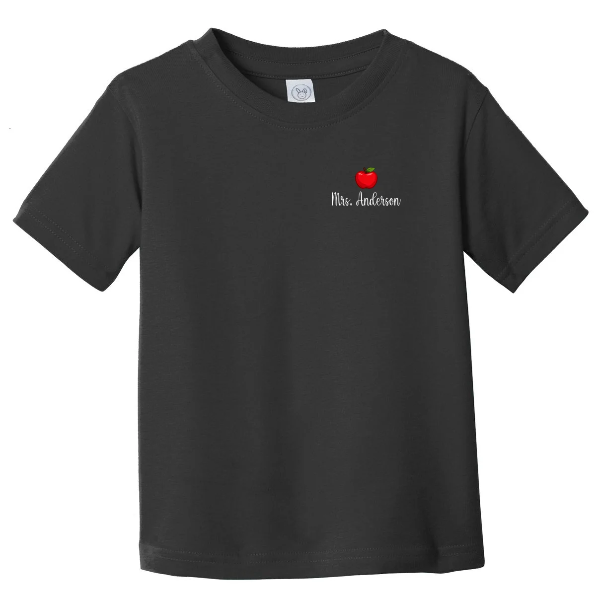 Personalized Teacher Name Apple Toddler T-Shirt - Front