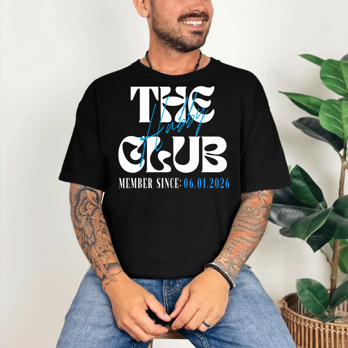 The Hubby Club Customizable Wedding Date T-Shirt - Front 2