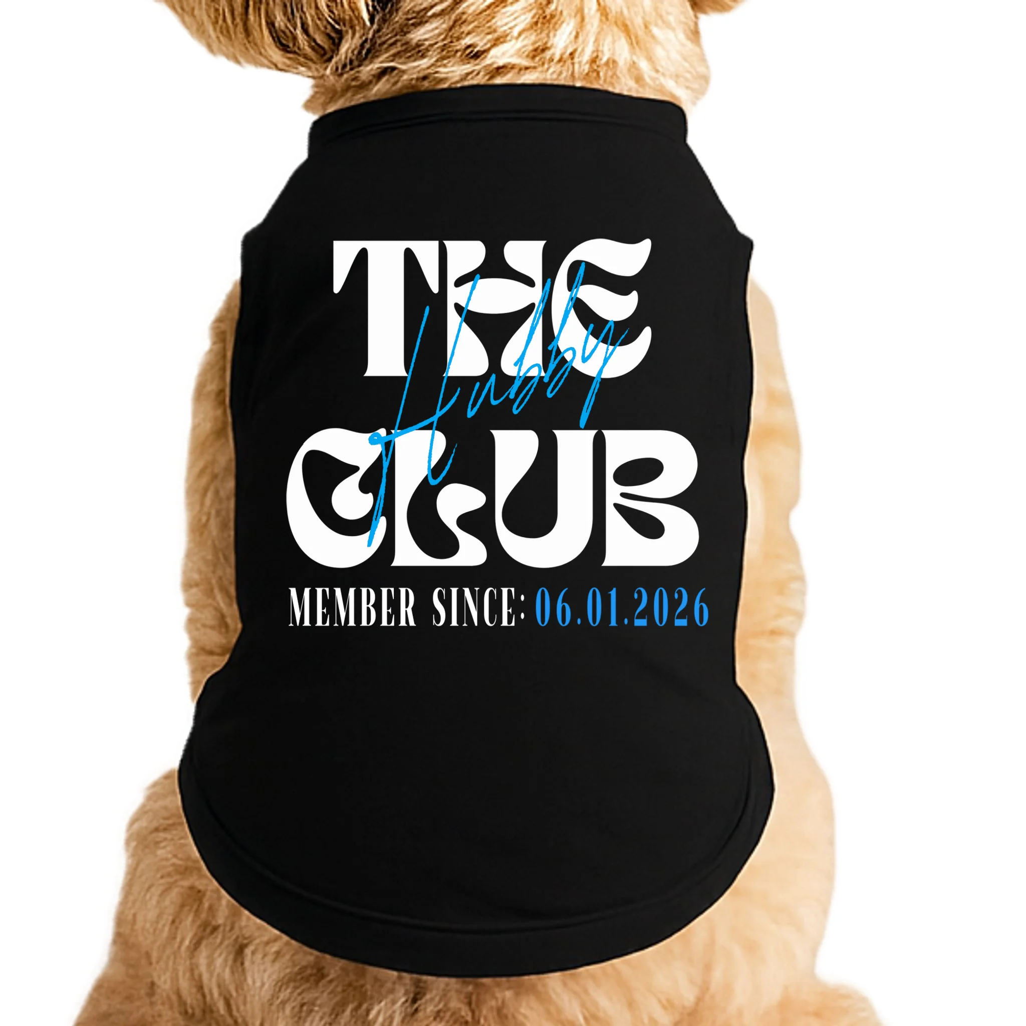 The Hubby Club Customizable Wedding Date Doggie Tank - Front
